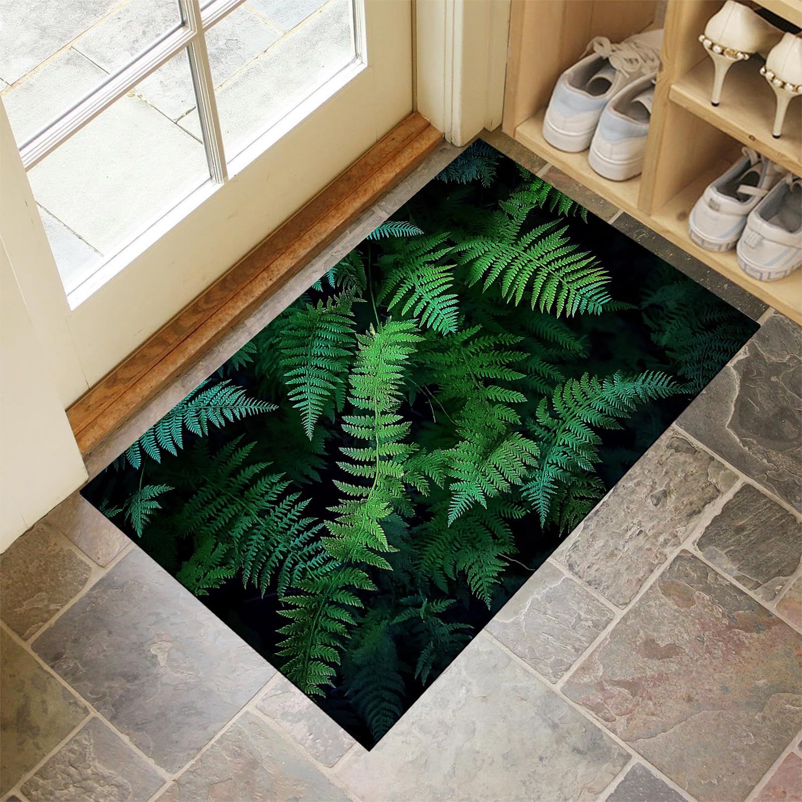 Tapis de sol lavable pour stopper la boue paillasson fougères