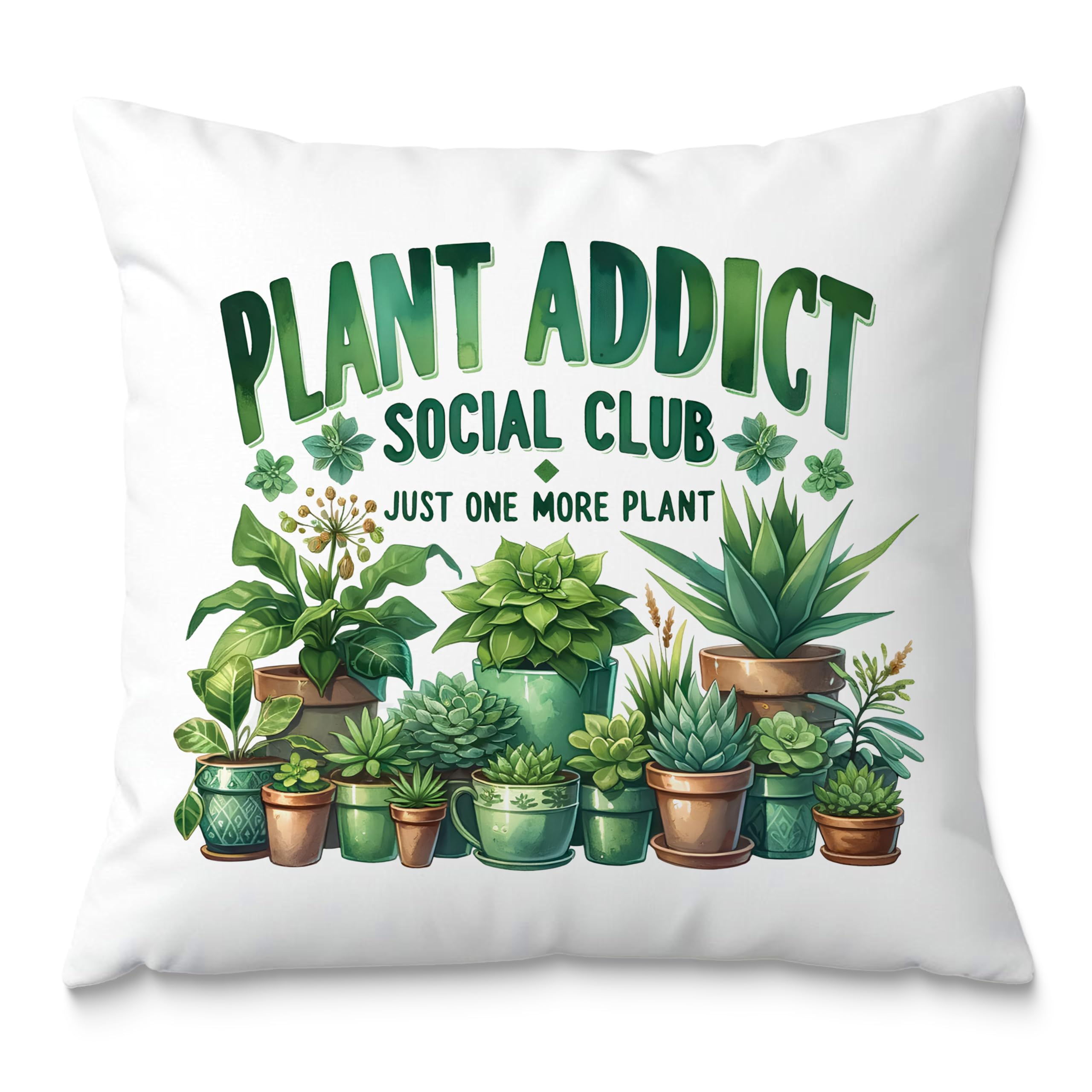 Fuasei Green Botanical Plant Throw Pillow Covers 18x18 Just One More Plant Pillow Covers Gifts for Plant Lovers
