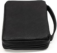 Vista 2 de Dicksons Cruz negra suave en relieve con bolsillo frontal, cubierta de piel con asa para la Biblia, tamaño pequeño