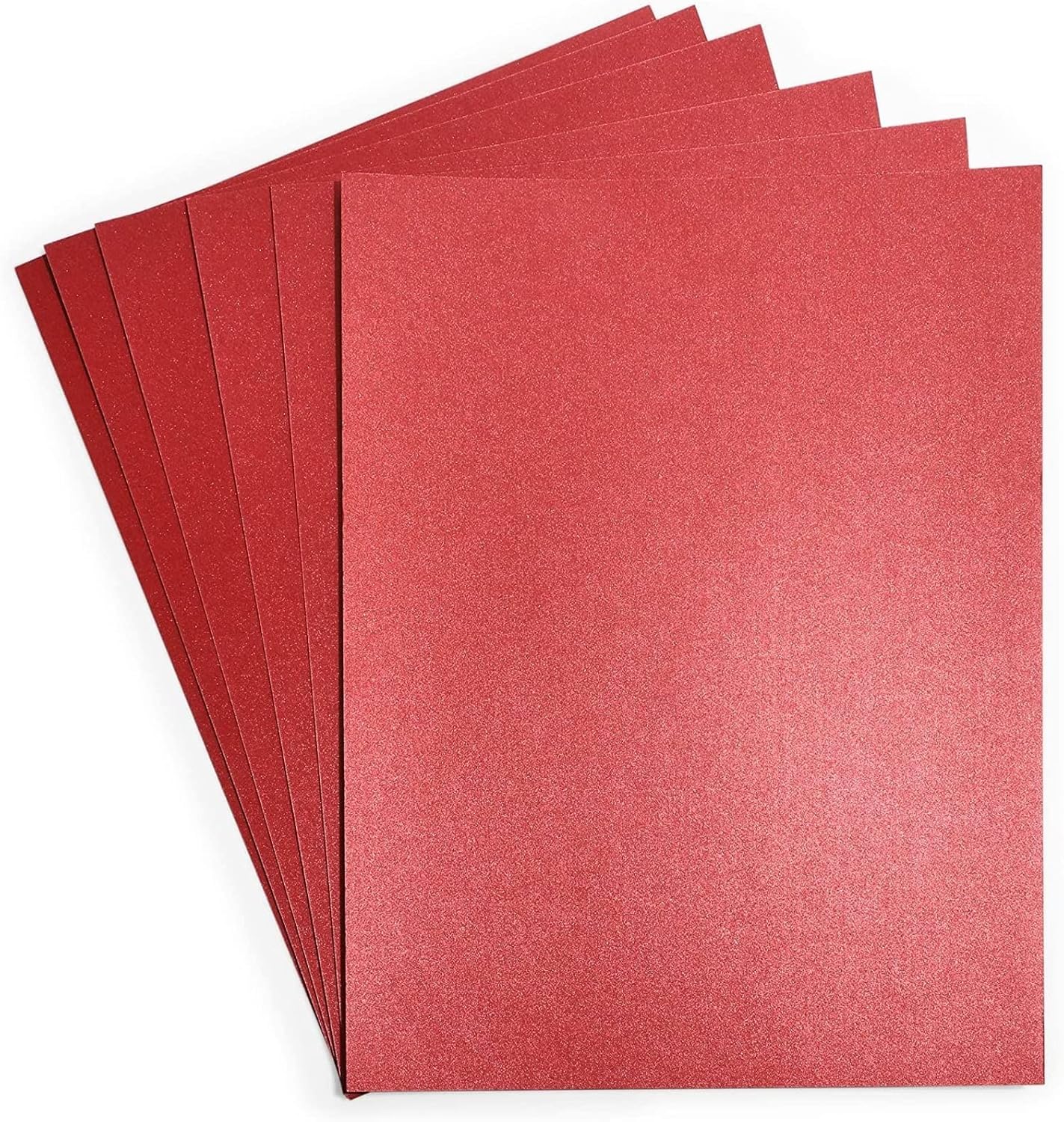 Paper Junkie Metallic Red Craft Paper Sheets - 8.5 x 11 In, Red, 50-Pack, Shimmer Lightweight Cardstock - Metallic Cardstock for Scrapbooking & Card Making, Craft Paper for Decorations