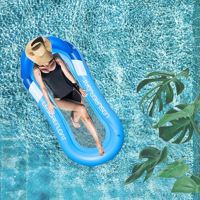 Xiujuers Inflatable Pool Lounger with Headrest