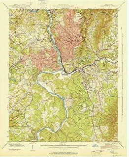 YellowMaps Asheville NC topo map, 1:24000 Scale, 7.5 X 7.5 Minute, Historical, 1943, Updated 1951, 27 x 22 in - Paper