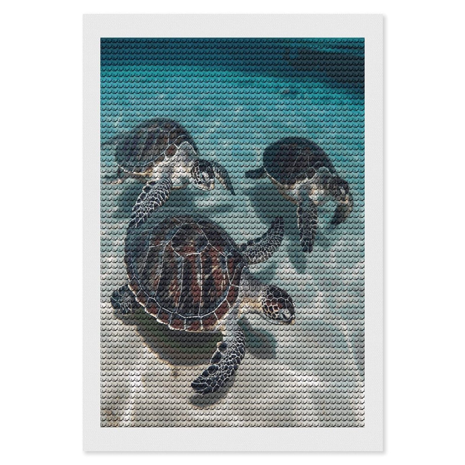 LDGSUPH Sea Turtles Diamond Painting Kits for Adults Paint with Diamond Pictures Art DIY Full Drill Diamond Dots Painting Personalized Diamond Photo for Home Wall Decor Gift 8"x12"