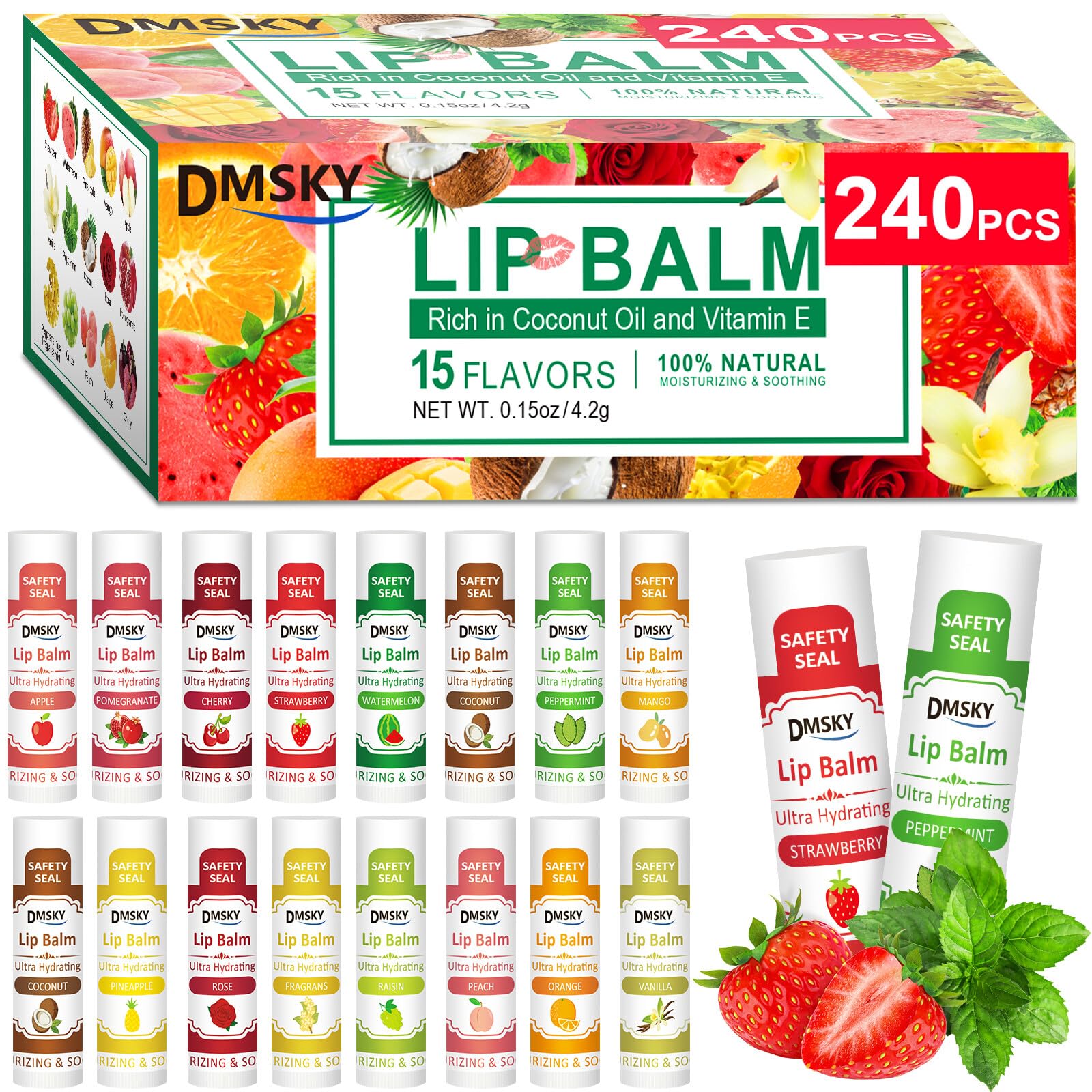 DMSKY Hydrating Lip Balm with Vitamin E and Coconut Oil