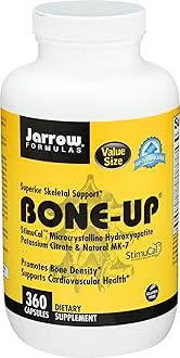 Jarrow Formulas BoneUp for Bone Density - Vitamin D3 and K2, Calcium Support, 360 Capsules, Promotes Skeletal Nutrition, Up to 60 Days Supply