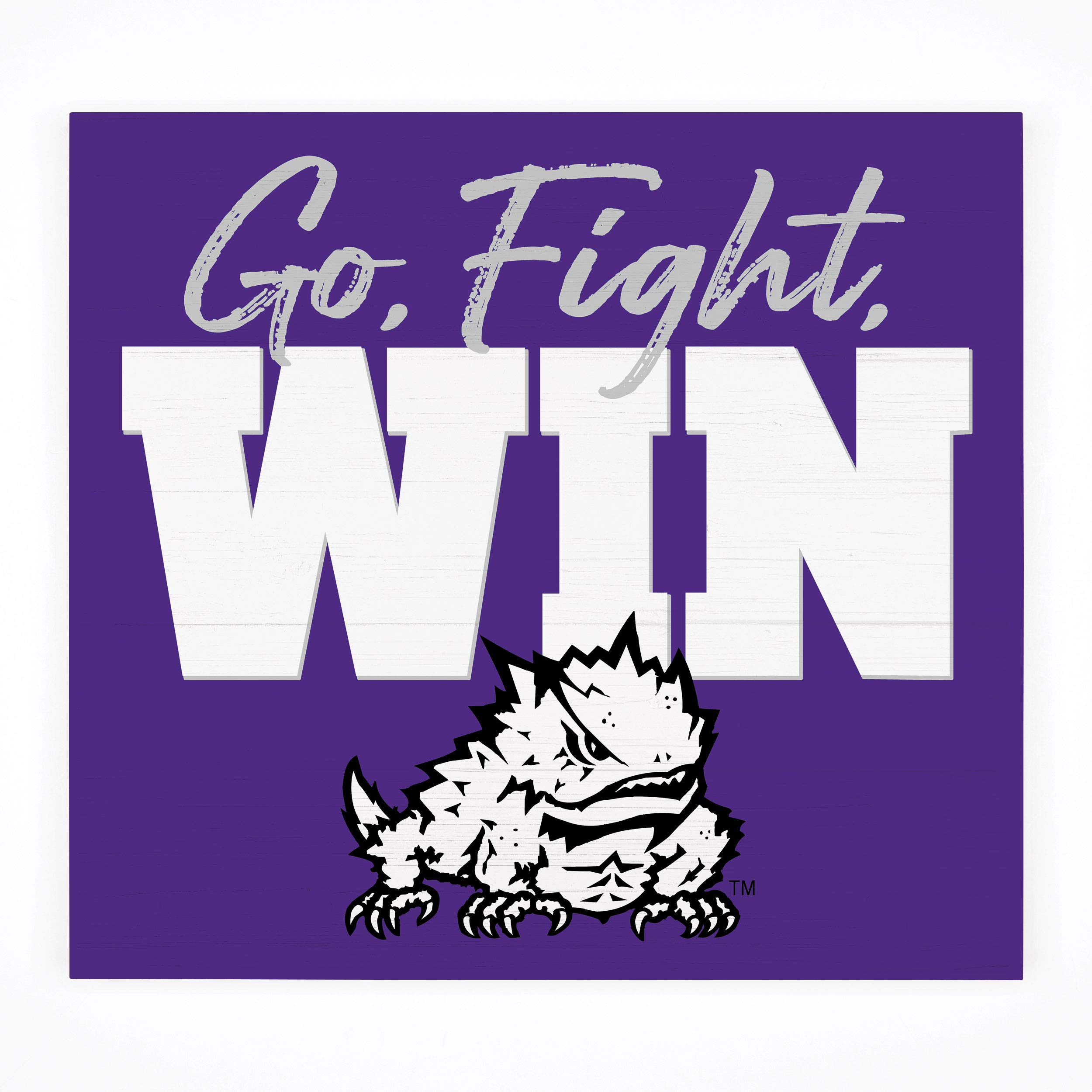 P. Graham Dunn Go Fight Win Texas Christian University NCAA Logo 10.5 x 10 Birch Wood Pallet Sign