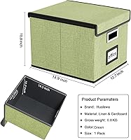 Vista 7 de Caja organizadora de archivos Huolewa con tapa, organizador de carpetas de archivos plegable para almacenamiento de documentos de oficina, caja