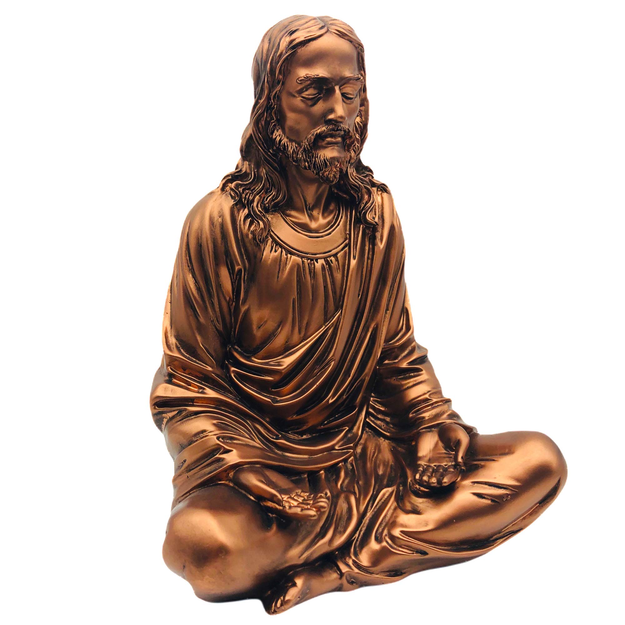 Jesus Statue 10" Bronze - Meditation Statue Decor - Jesus Figurine for Any Room - Great Gift for Christians or Spiritual Friends.