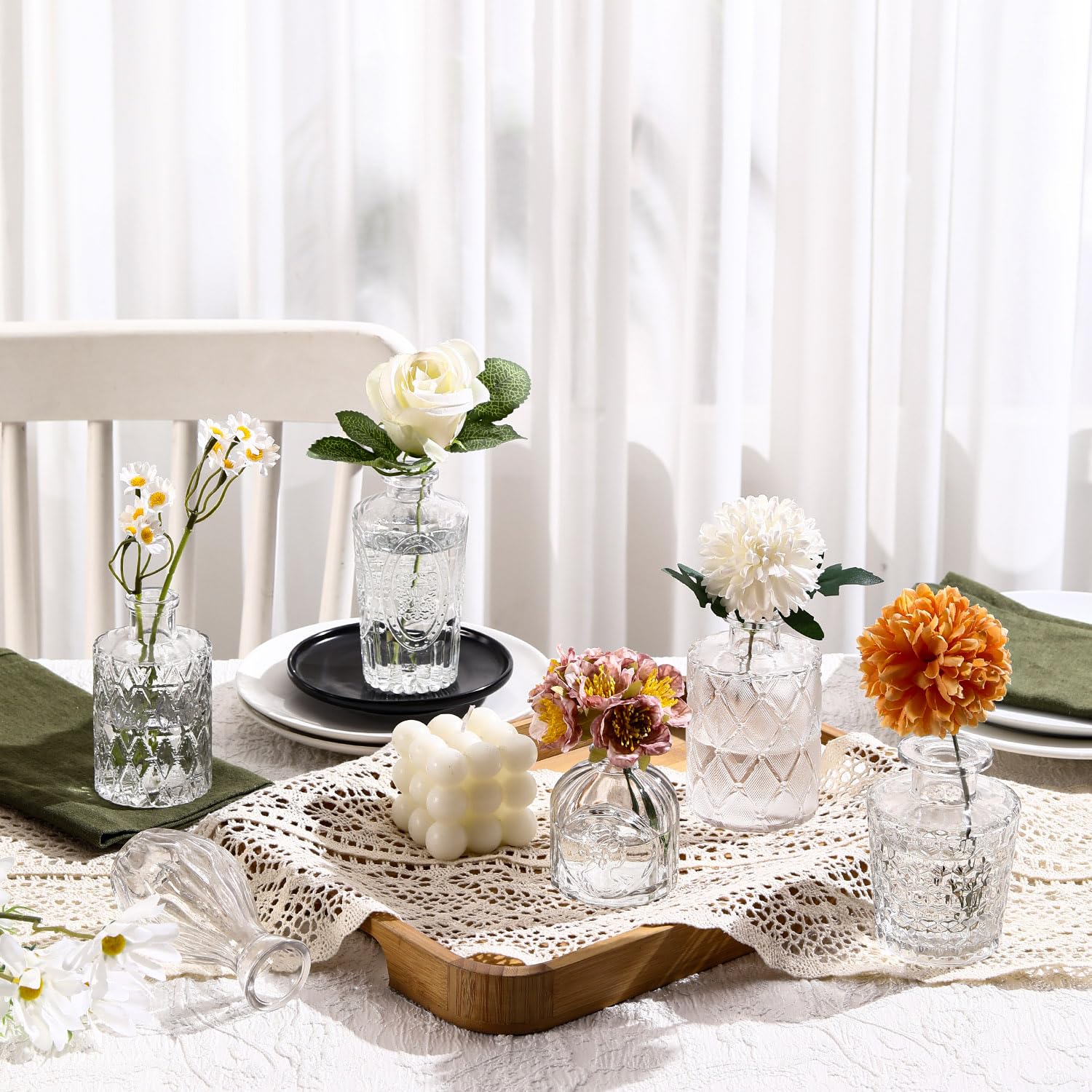 Amazon.com: ROLLSCERAY Bud Vases in Bulk 32, Clear Glass Bud Vases