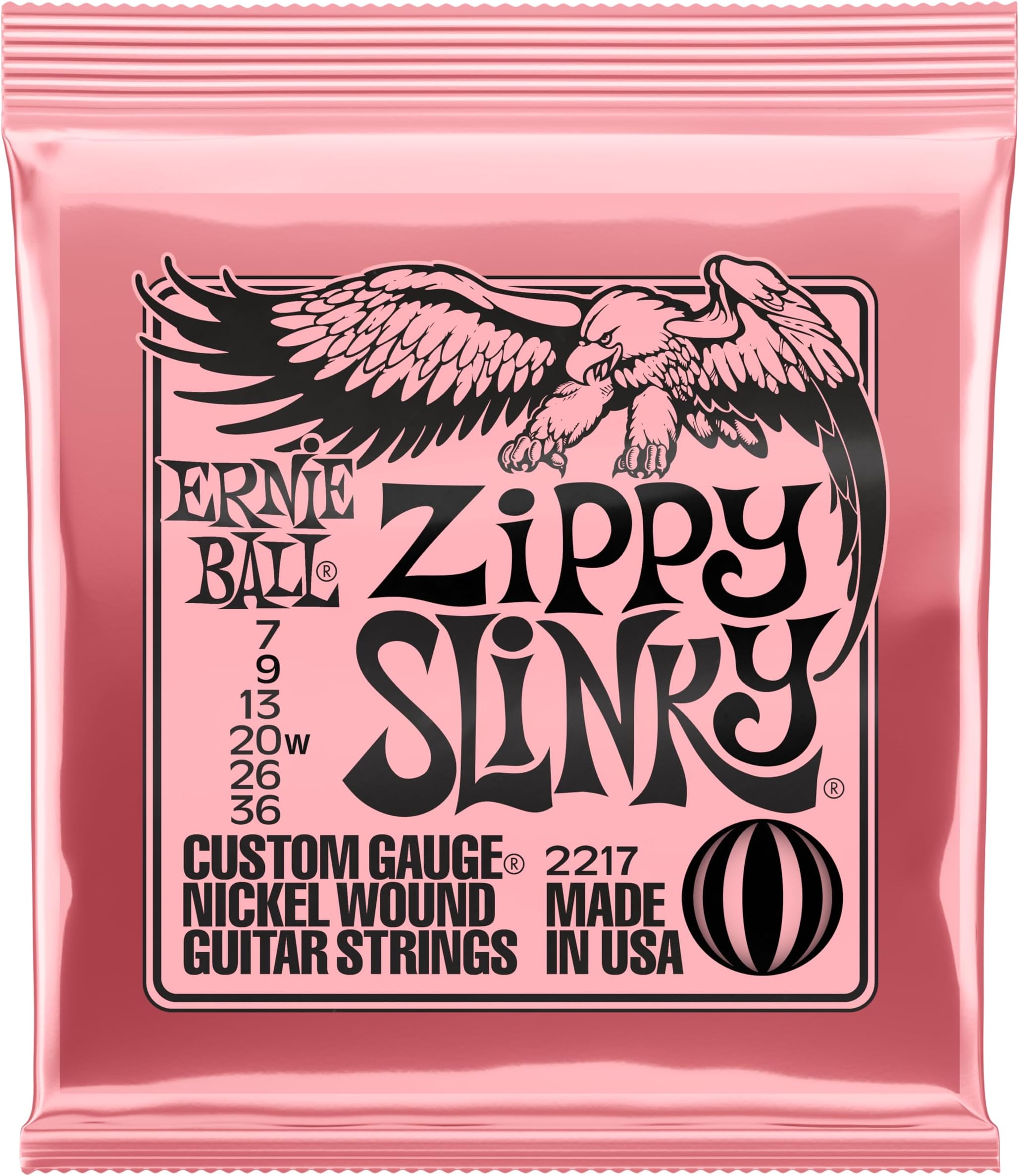 Ernie Ball Zippy Slinky Nickel Wound Electric Guitar Strings, 7-36 Gauge (P02217)