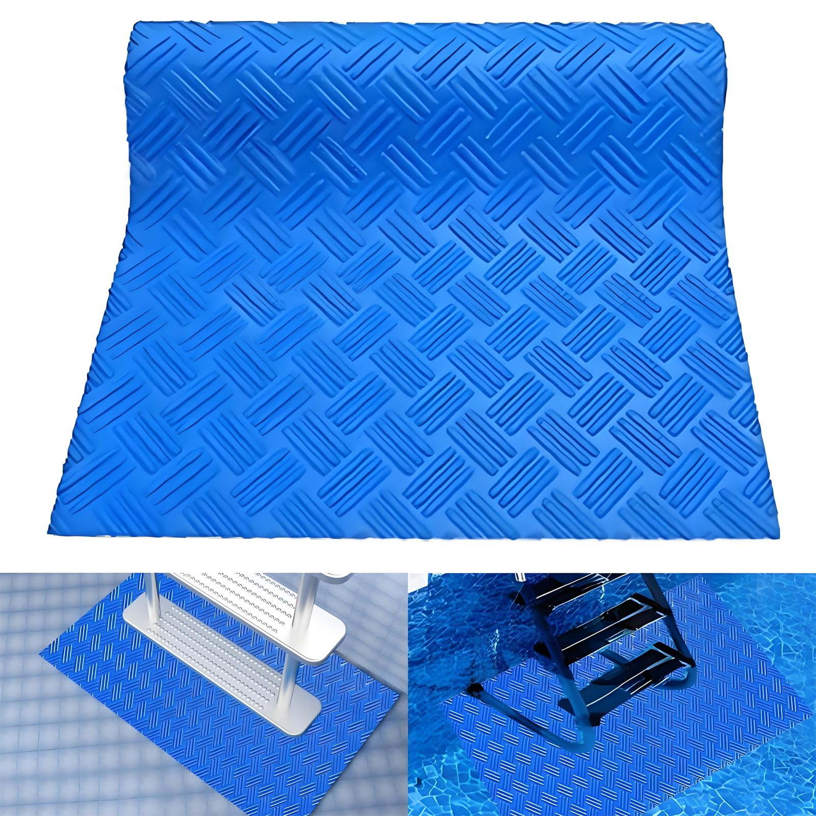 Pool Ladder Mat,Protective Pool Step Mat Non Slip Underwater,Pool Ladder Pad with Non-Slip Texture for Above Ground Swimming Pool Steps Liner and Stairs (36 inches x 16 inches)