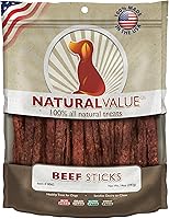 Loving Pets Natural Value Beef Sticks: USA-Made Grain-Free Soft Jerky Dog Treats for All Breeds & Ages