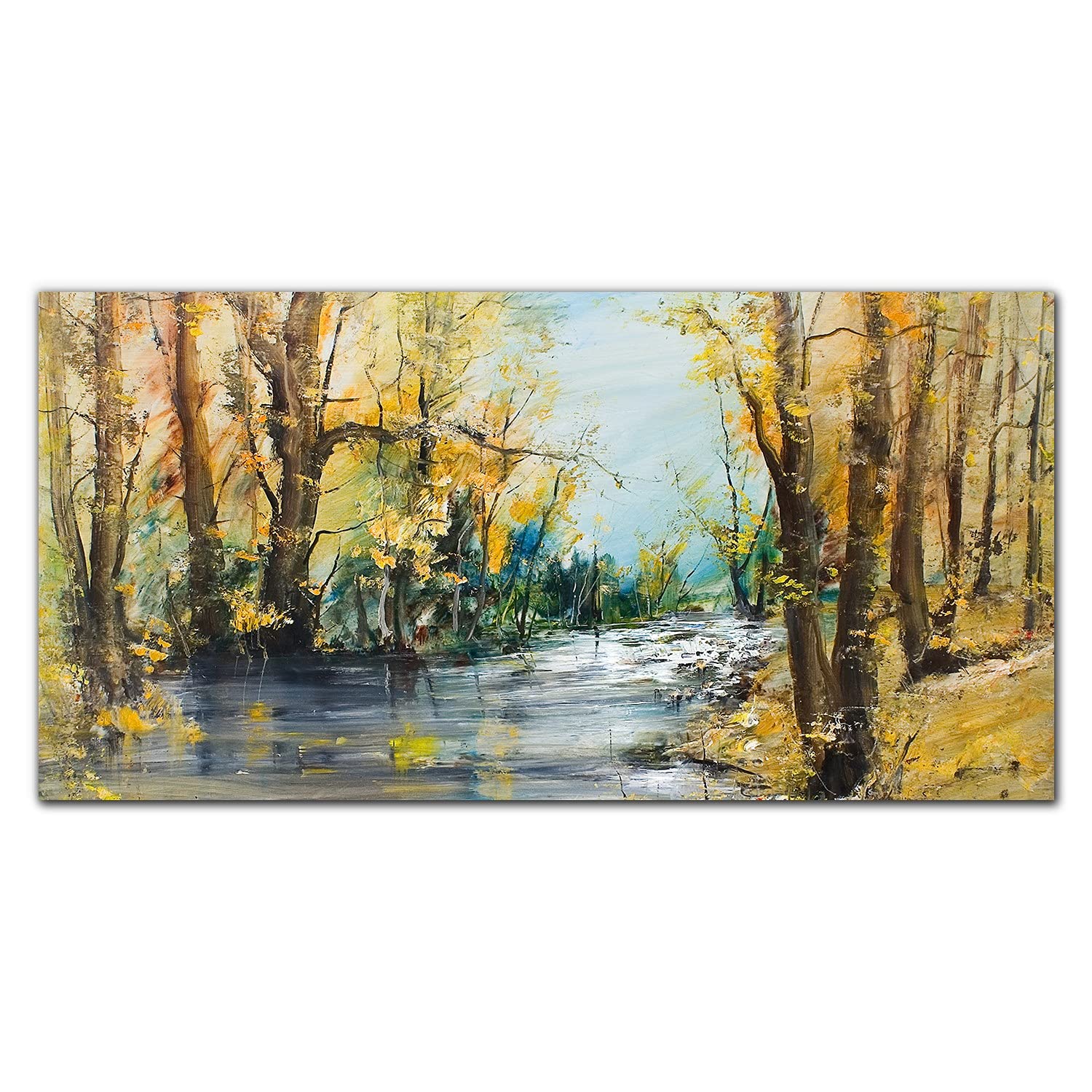 Crédence de cuisine en verre trempé adhésive 140x70cm dosseret mural motif forêt