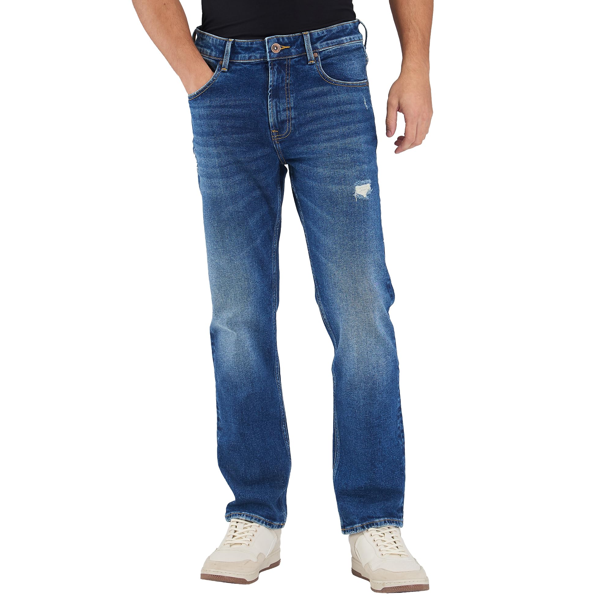 spykar Men's Ricardo Straight Fit Mid Rise Casual Jeans-picture-36