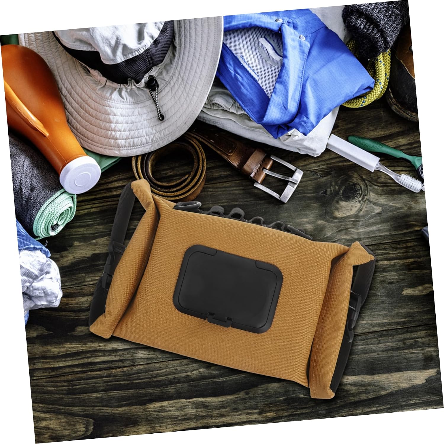 ULTECHNOVO Wipe Container Bag Travel Wipes Holder Camping Portable Toilet Holder Wet Tissue Pouch