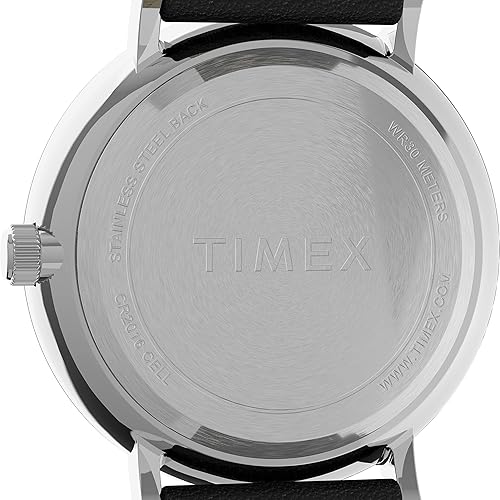 Miniatura 5 de Timex Reloj con correa de cuero Southview de 1614in para hombre Negrotono plateado