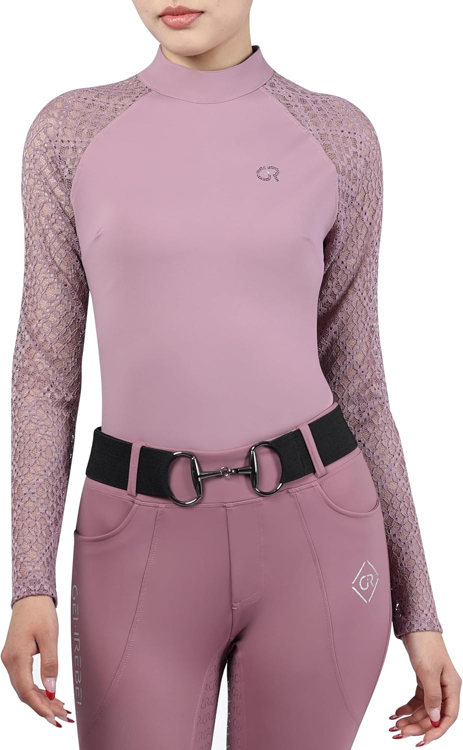 Chemise Femme RES EQUESTRIAN - Noire, Manches Longues, 1/4 Zip, Col Haut - Taille S