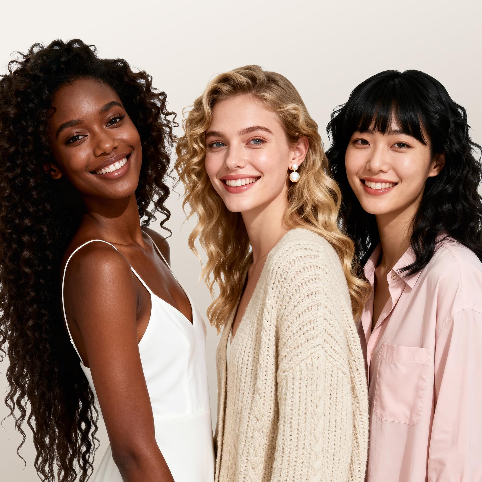 Kaltluft Lockenstab Automatisch – 32mm Beach Waves Curler, 4 Temperaturstufen (150–230°C), Anti-Verbrennungs, Automatischer Rotierender Lockenstab für Große & Kleine Locken, Roségold