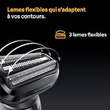 Braun Rasoir Electrique Homme Series 5 52-B1200SI Bleu, Etanche, Lames Flexibles Pour Raser Doucement Visage et Barbe, 2 Modes De Rasage, Coffret Avec Accessoire Tondeuse De Précision, En Carton - 3