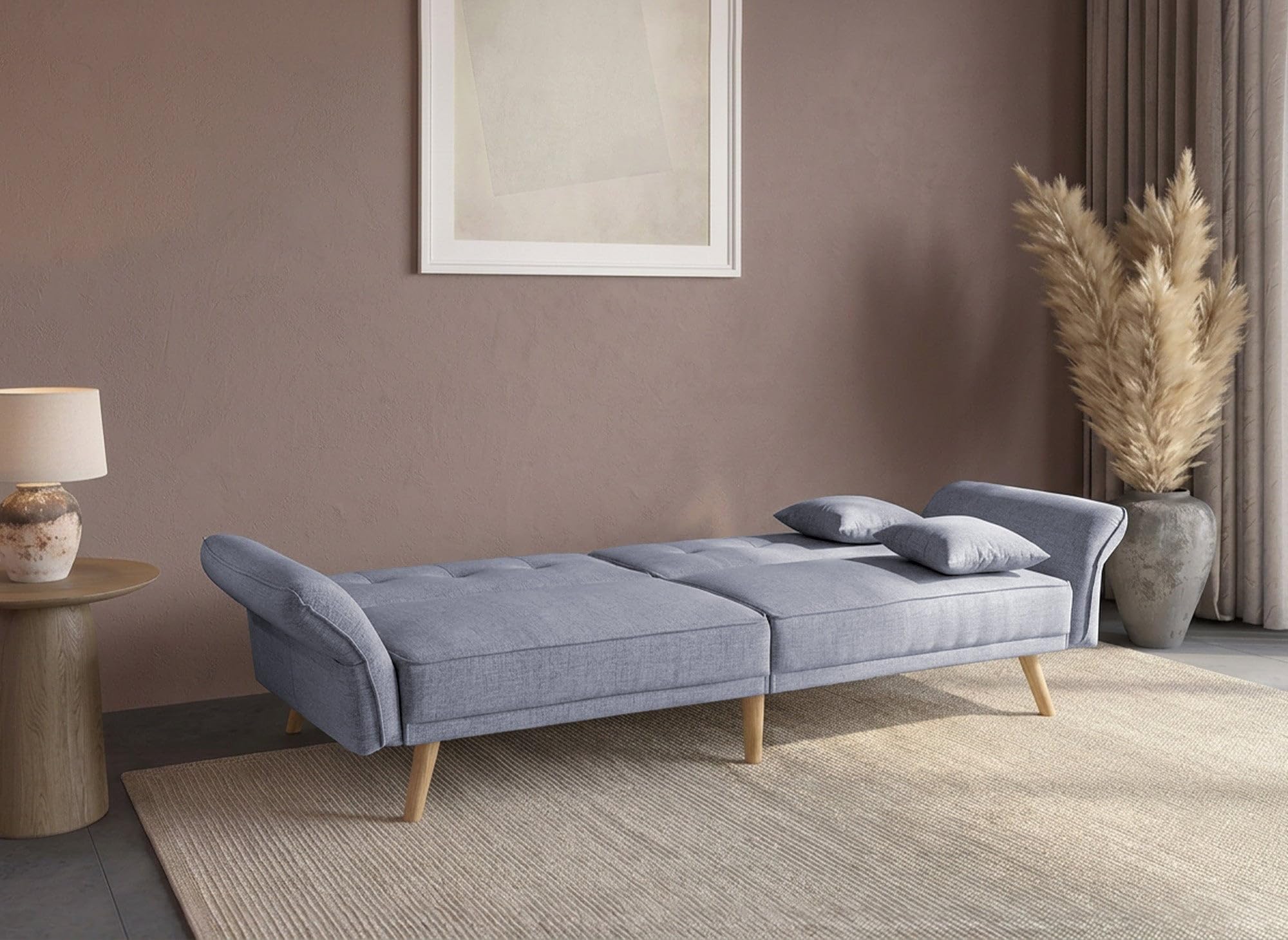 DecoInParis Canapé clic clac 3 Places en Tissu Gris Chili