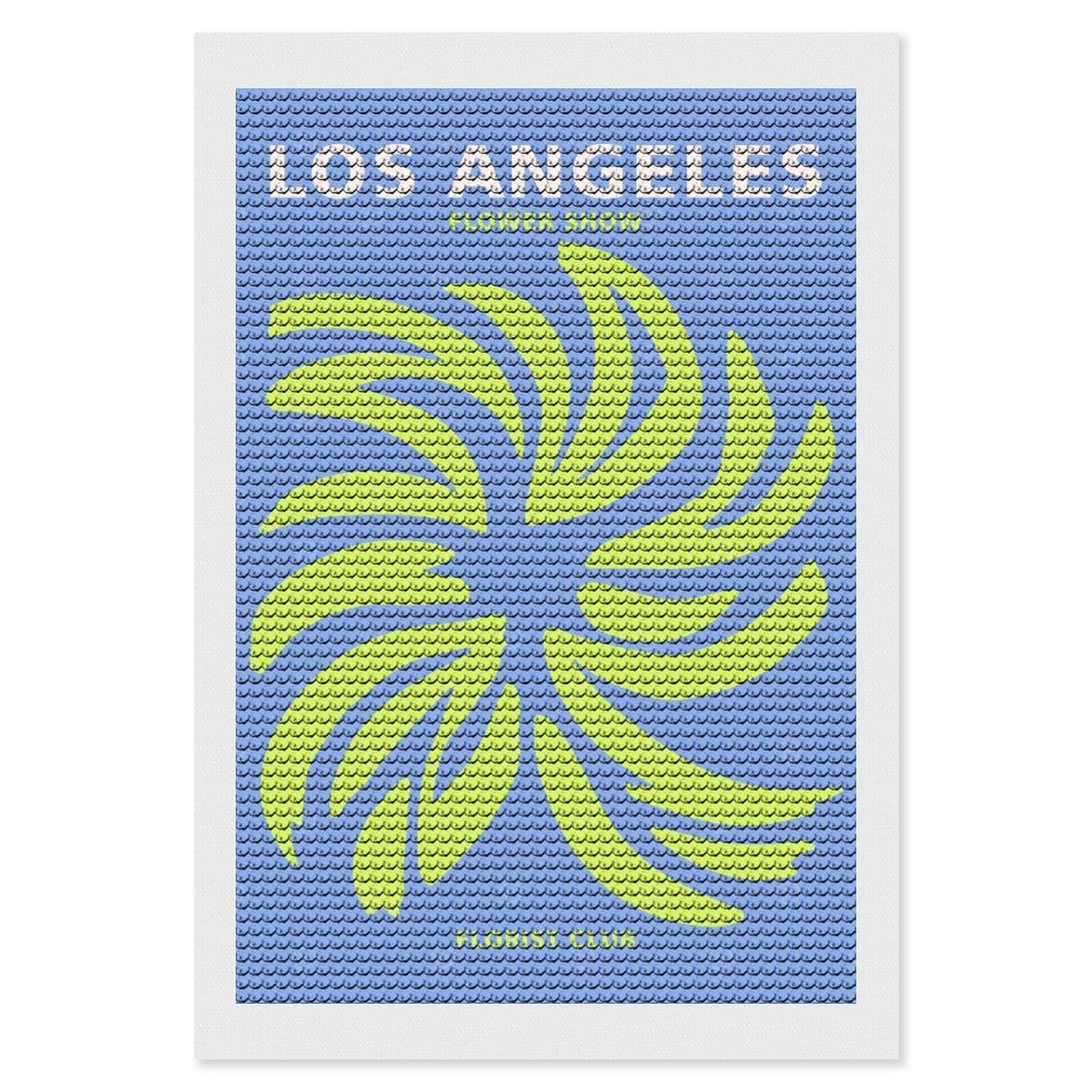 Junmoney Los Angeles Florist Club Diamond Painting Canvas Set 8"x12", Mindful Craft Activity, Nice Detail and Sparkle, Farmhouse Decor, Birthday Gift