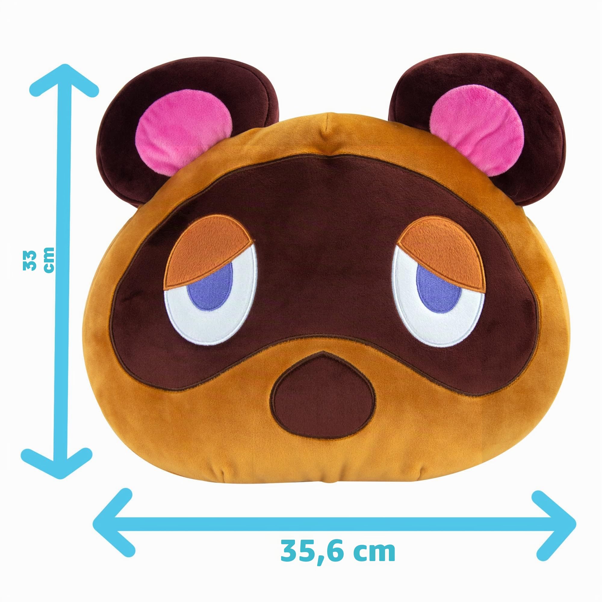 Club Mocchi Mocchi Mega Tom Nook - Peluche de 40 cm, mercancía de Nintendo para niñas y niños, Accesorios de Dormitorio, Juguete Suave de Cruce de Animales para niños y niñas, cojín de Peluche