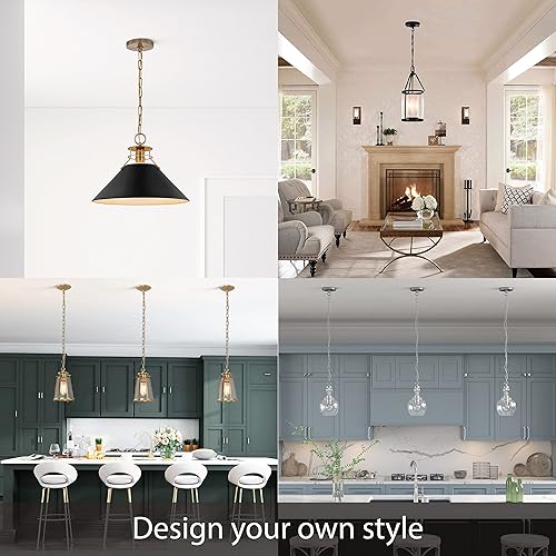 Miniatura 6 de Aspen Creative 21507-11, Kit de lámpara de araña de transición y toldo de lámpara con bucle para cuello, bronce aceitado, diámetro de 5-18 pulgadas,