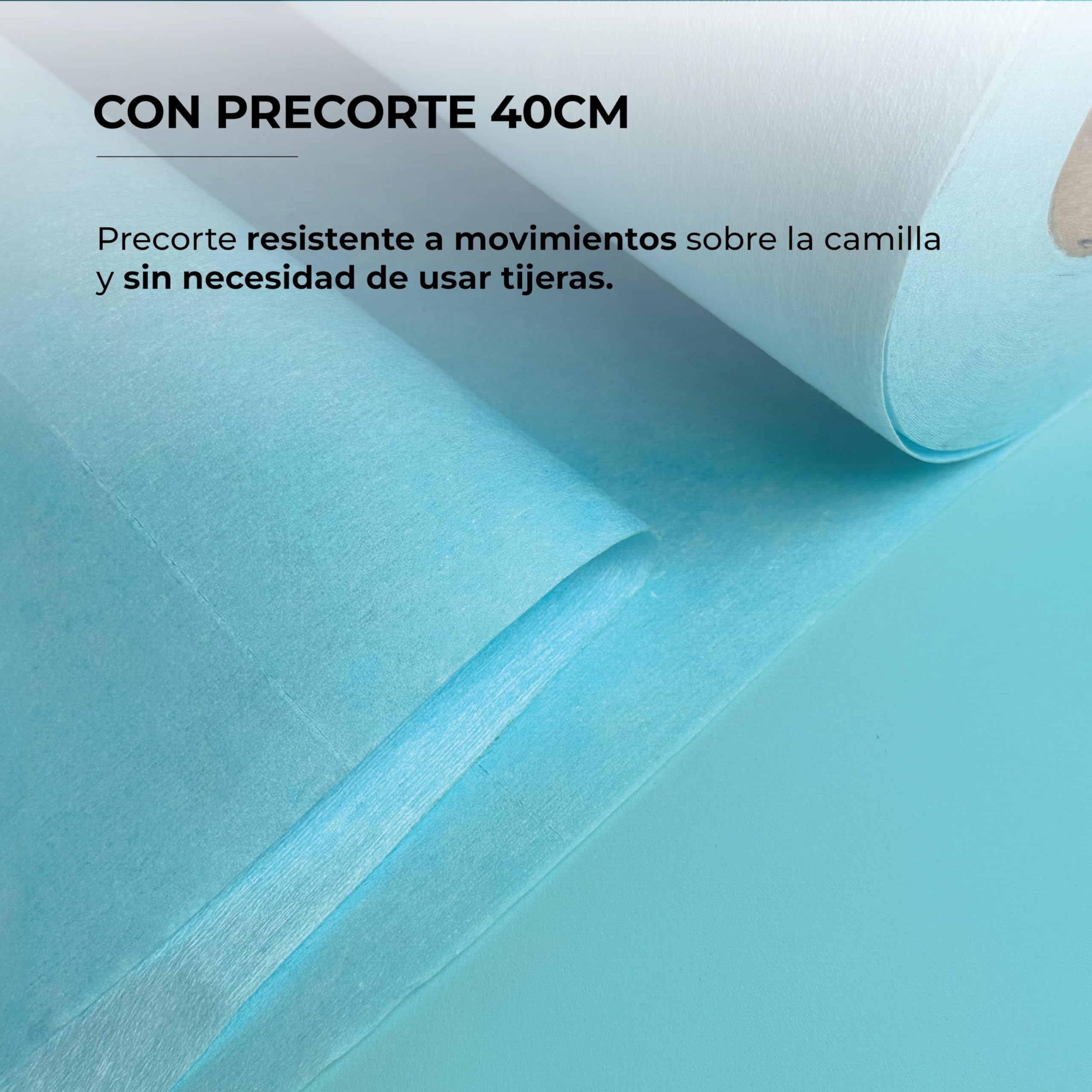 Papel Camilla Fiselina Extrasuave Precortado a 40 cm | Rollos de Papel Camilla Fabricados en Poliéster y Celulosa (Blanco, 3 Rollos)