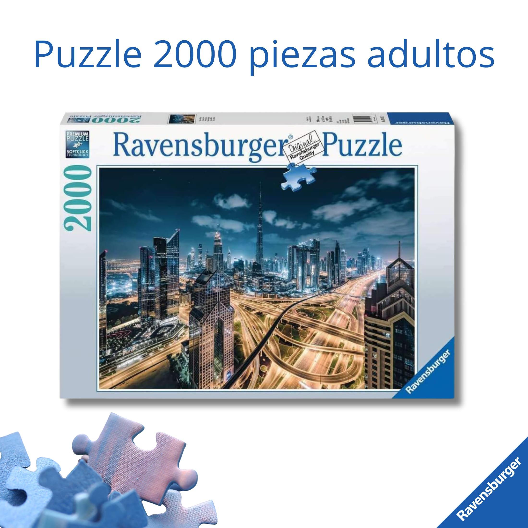 Ravensburger - Puzzle Dubai | Puzzle 2000 Piezas | Rompecabezas Adultos Y Niños De 14 Años O Más | Regalos Para Niños Y Adultos | 2000 Piezas Y Mide 98x75cm