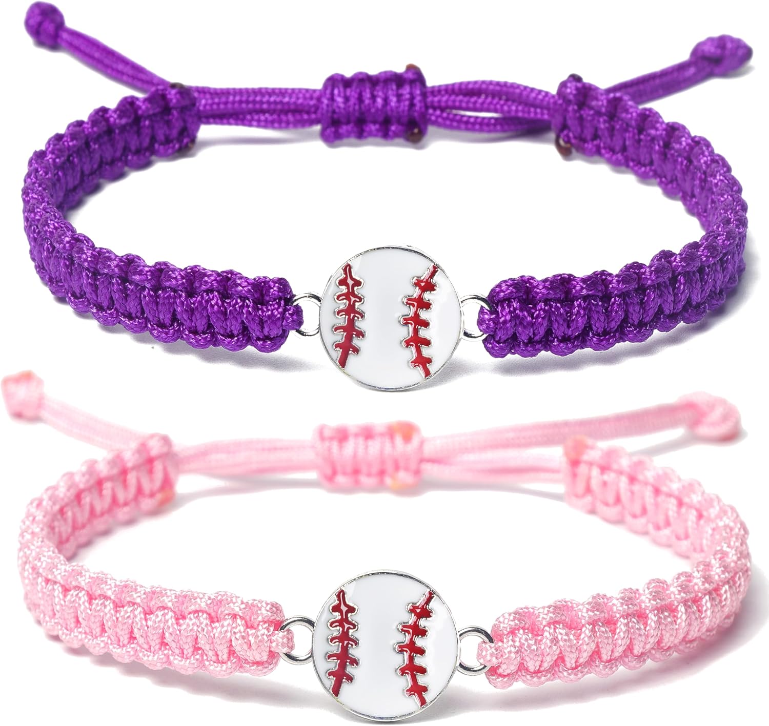 Baseball Bracelet – Adjustable Woven Jewelry with Baseball Charms, Perfect Gifts for Baseball Fans, Players, and Coaches – Ideal for Birthdays, Tournaments, and Team Souvenirs
