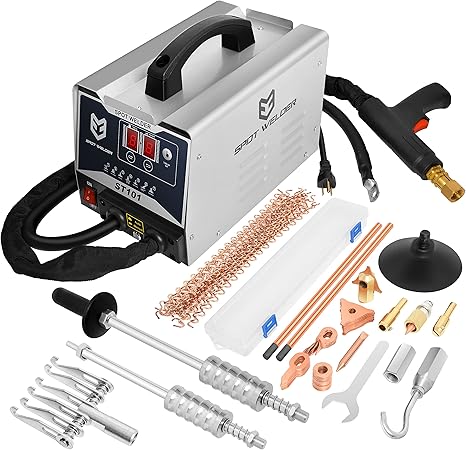 Amazon Wispausu 3000w スタッド溶接 へこみ取りキット 自動車ボディ用 車へこみプラー スポット溶接機 110v 7モード スポット溶接機ツール ボディ フェンダー補修ツール 車 バイク