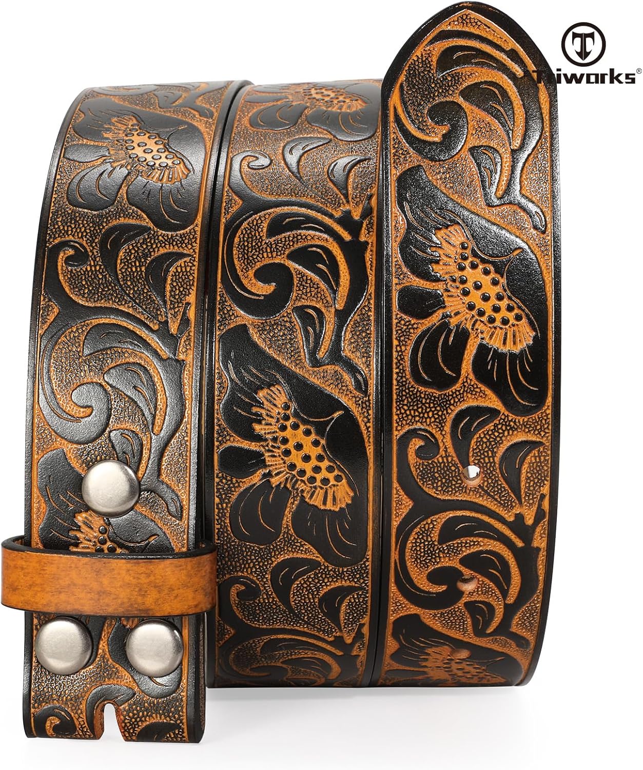 TRIWORKS Western Belt without buckle for men – Cowboy Cowgirl Leather Belts for Jeans - Image 2
