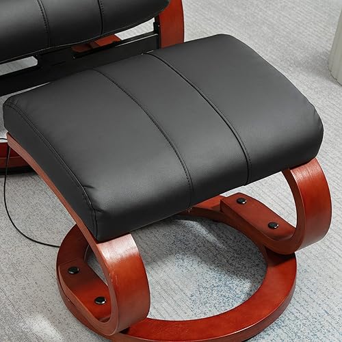 Miniatura 9 de HOMCOM Silla reclinable con otomana, reclinable eléctrico de piel sintética con 10 puntos de vibración y 5 modos de masaje, silla reclinable con