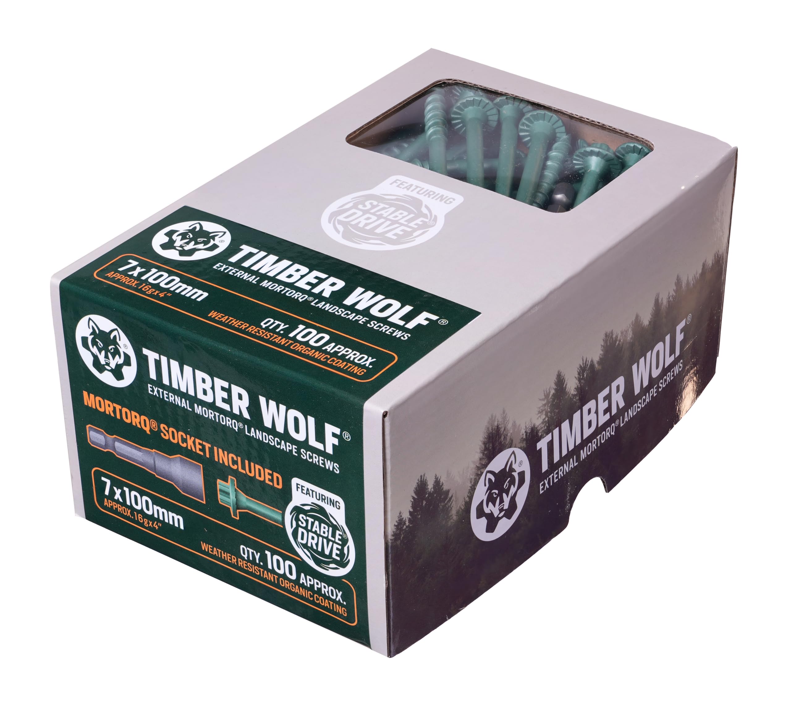 Timber Wolf MORTORQ Timber & Landscaping Screws - 7.0 x 100mm (Box 100 pcs)
