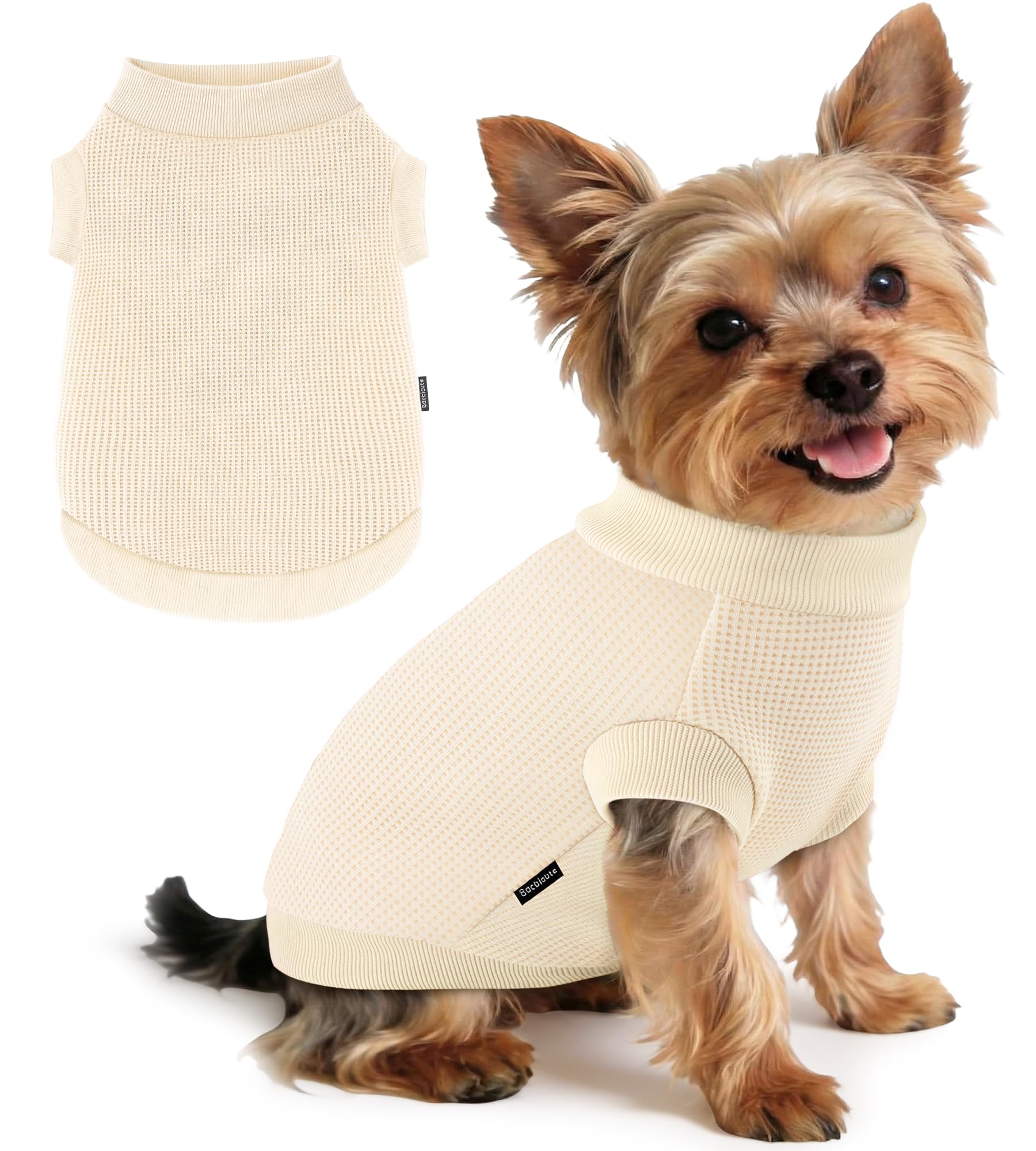 1 Pack Dog Shirt for Small Supplies Functional Waffle Dog Clothes Warm Soft Sweatshirt Outfit for Dogs Cats Pet Apparel