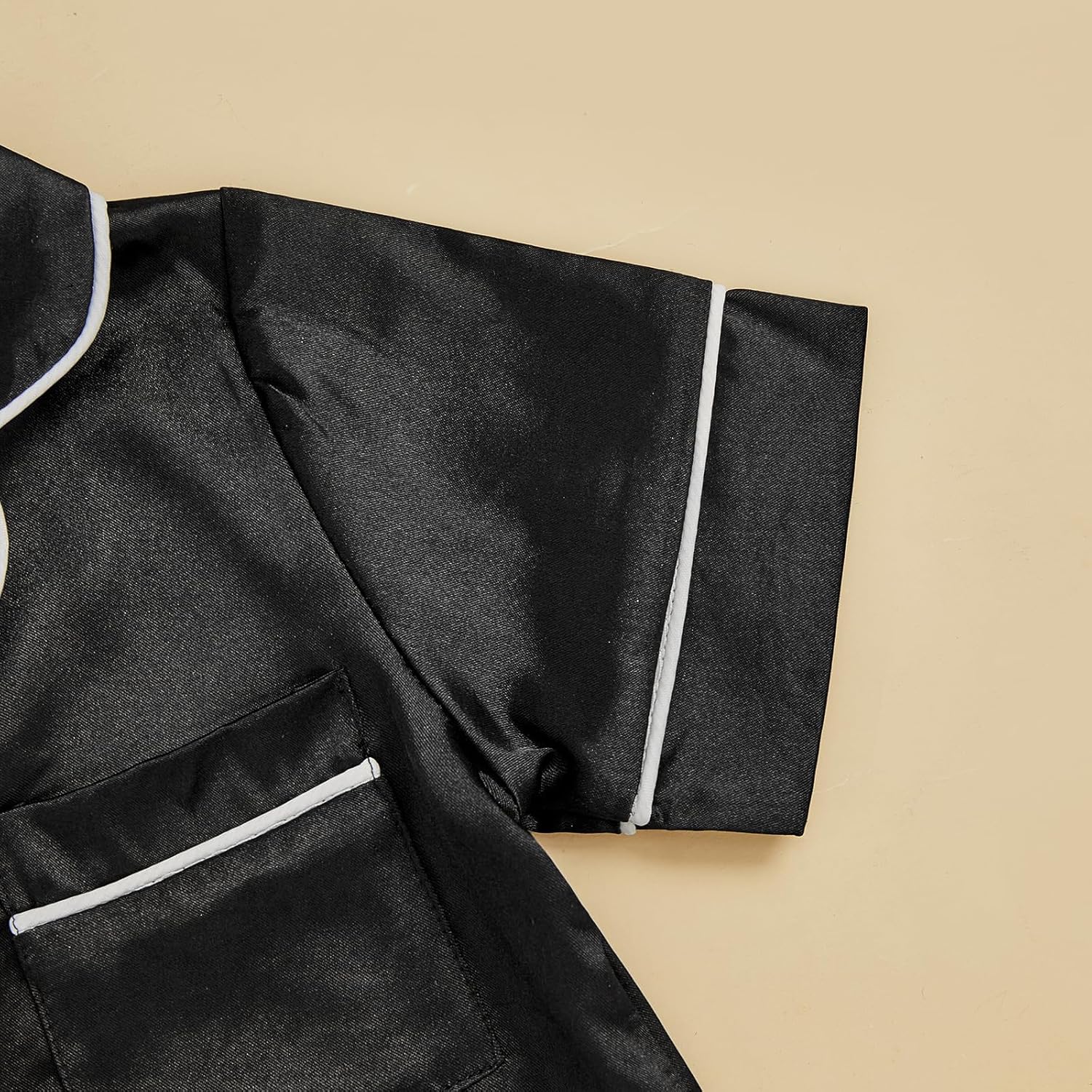 FULA-bao Newborn Baby Girl Christmas Silk Pajamas Feather Trim Long Sleeve Button Up Candy Cane Santa Bow Satin Pjs - Image 6