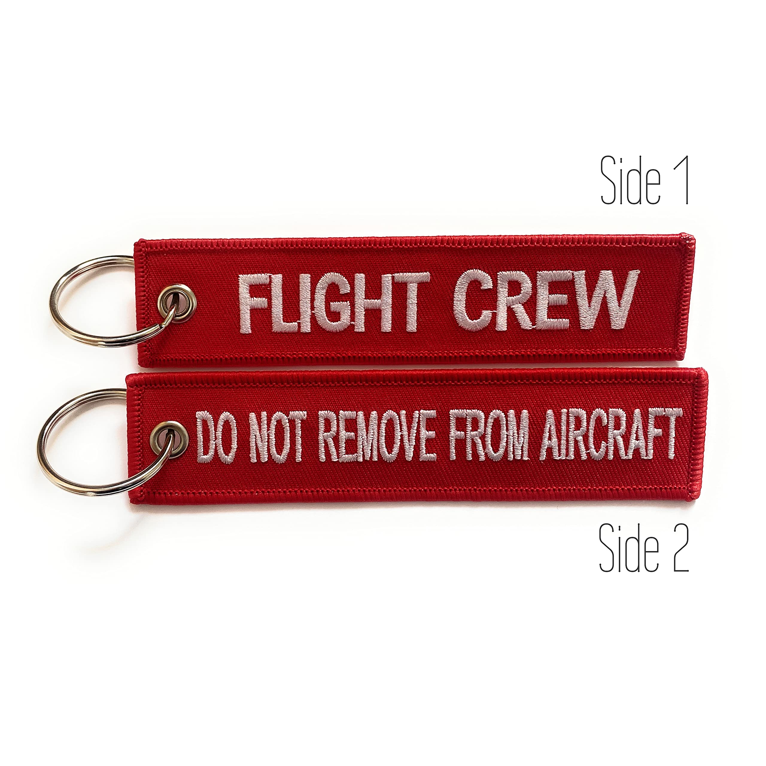 Aviamart Etichette Bagagli Per Equipaggio - Set Di 2 - Rosso/Bianco - "Crew / Non Rimuovere Dall'aeromobile"