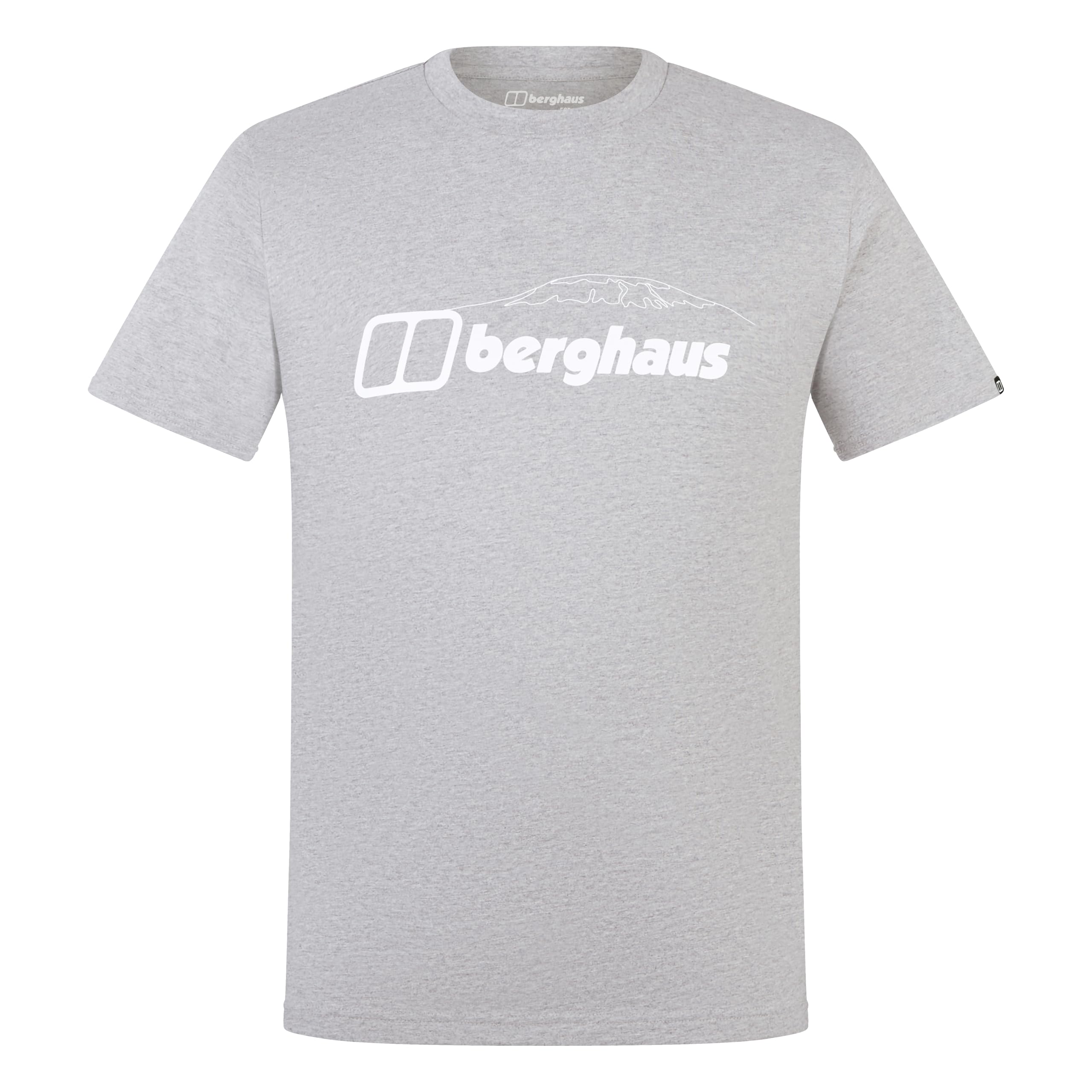 Berghaus Men's Mountain Checklist T-Shirt | 100% Cotton Non-Technical T-Shirt, Grey Marl Bci, S