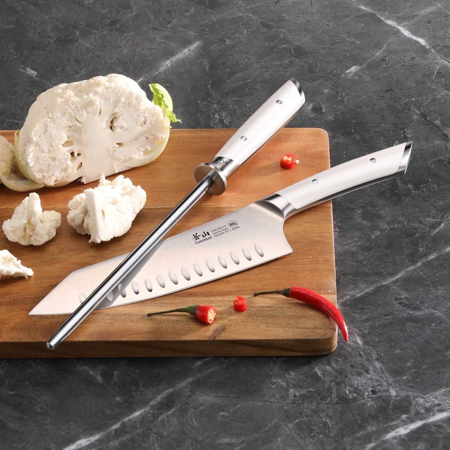 Cangshan HELENA Series High-Carbon 8-Inch Honing Steel (White)