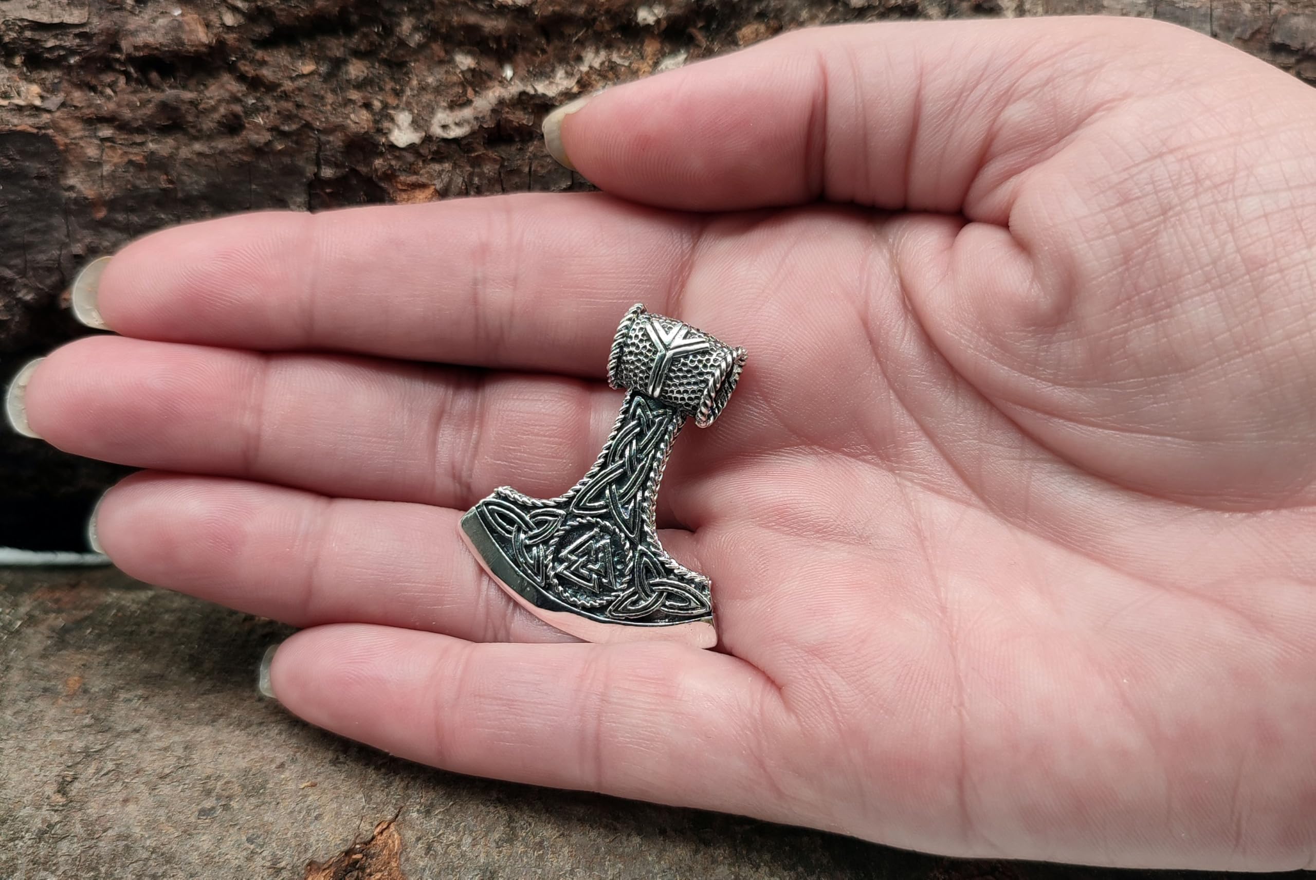 Kiss of Leather Thorshammer Anhänger aus 925 Sterling Silber Nr. 382