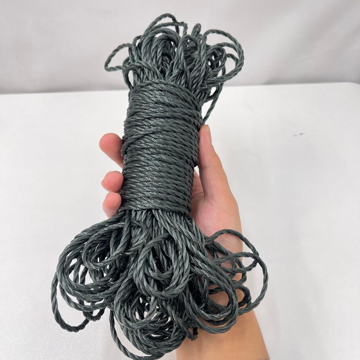Twine for nets Eco-Friendly Durable Weave PE Material, 0.13 inch Thick Size,1377.9 inches Long Twine for nets Black