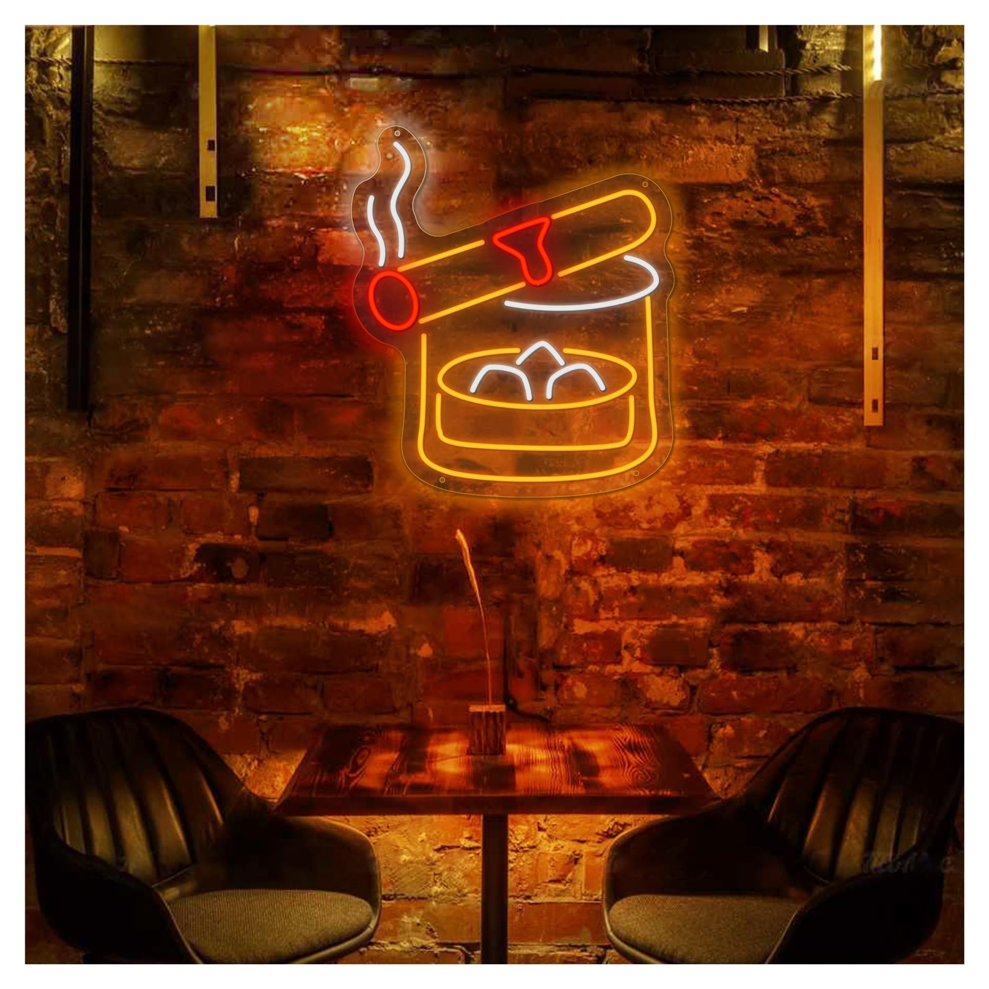 XENITE Luces Art Decoration Christmas Letrero De Neón De Cigarro Y Vaso De Whisky, Decoración De Pared De Vidrio Para Bar, Hogar, Fiesta 38cmx43cm