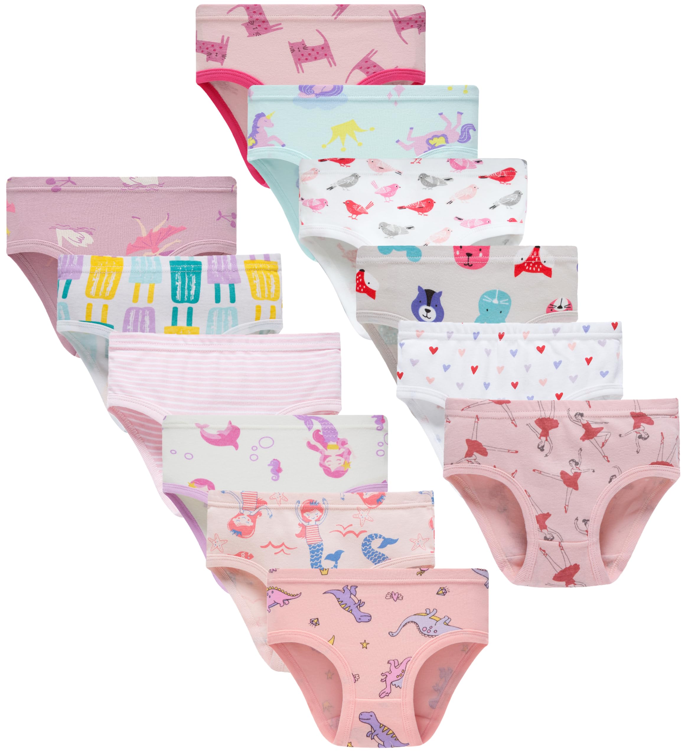 Boboking Girls Soft Underwear Toddler Kids Briefs Cotton Panties 12-pack
