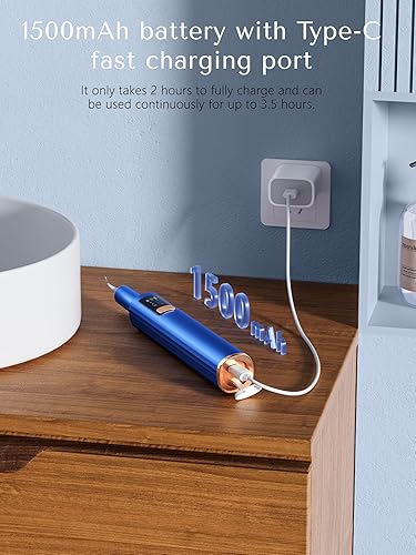 Miniatura 7 de Removedor de placa para dientes, herramientas dentales, herramientas de limpieza de dientes con 6 cabezales reemplazables, púa dental 8 en 1, luz