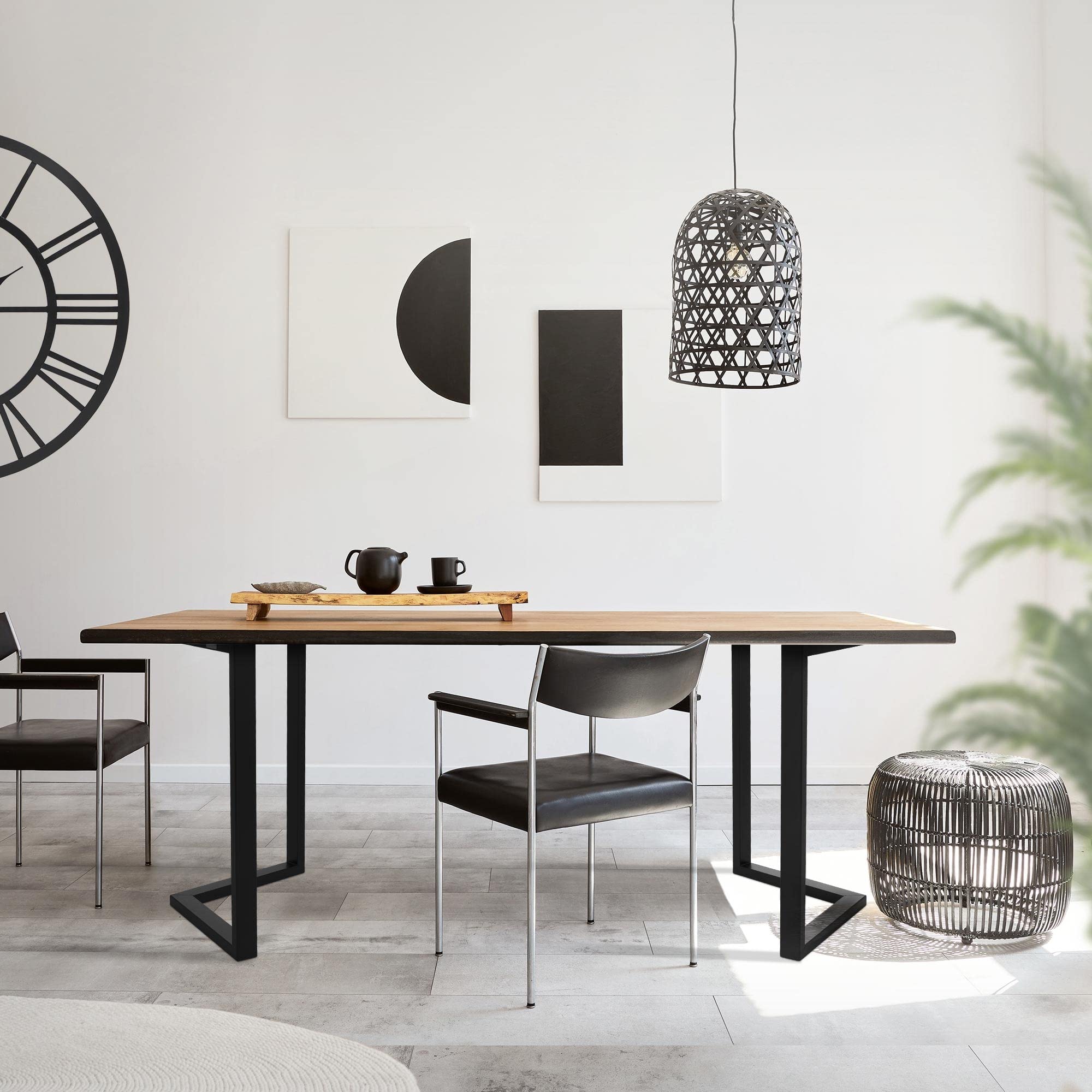 ML-Design Set 2x Base de Mesa en V 44 x 72 cm Soporte Angular Negro Mate de Metal Acero Recubierto de Polvo Bastidor para Escritorio Pata para Consola Sostén para Tablero Pie Armazón Diseño Industrial