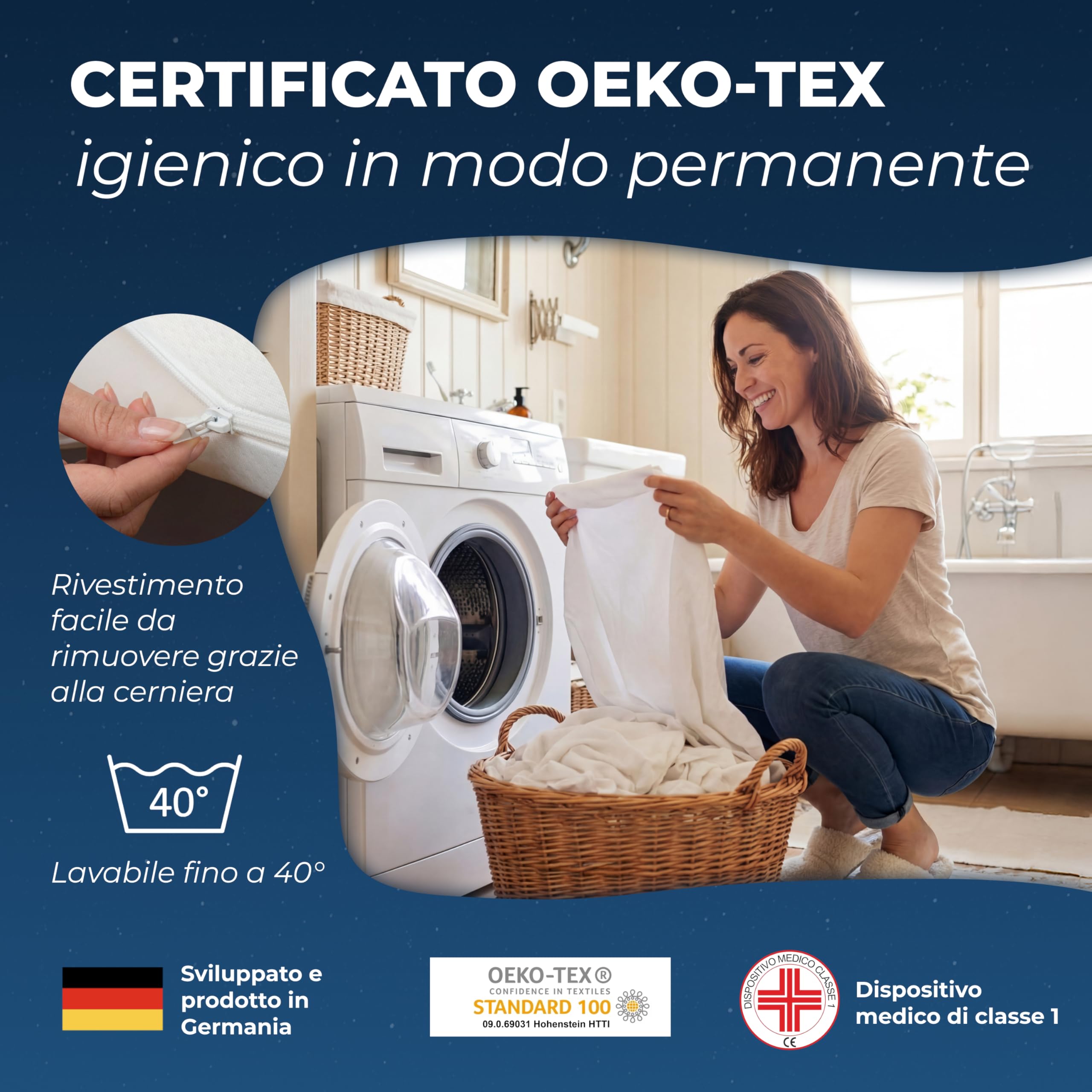 MATERASSO SOTTOCOSTO, ALTO 11,5 CM ORTOPEDICO E ANALLERGICO, POLIURETANO ESPANSO WATERFOAM LINEA EXTRA COMFORT, MATERASSO TRASPIRANTE, DENSITÀ' 30. (60x180)