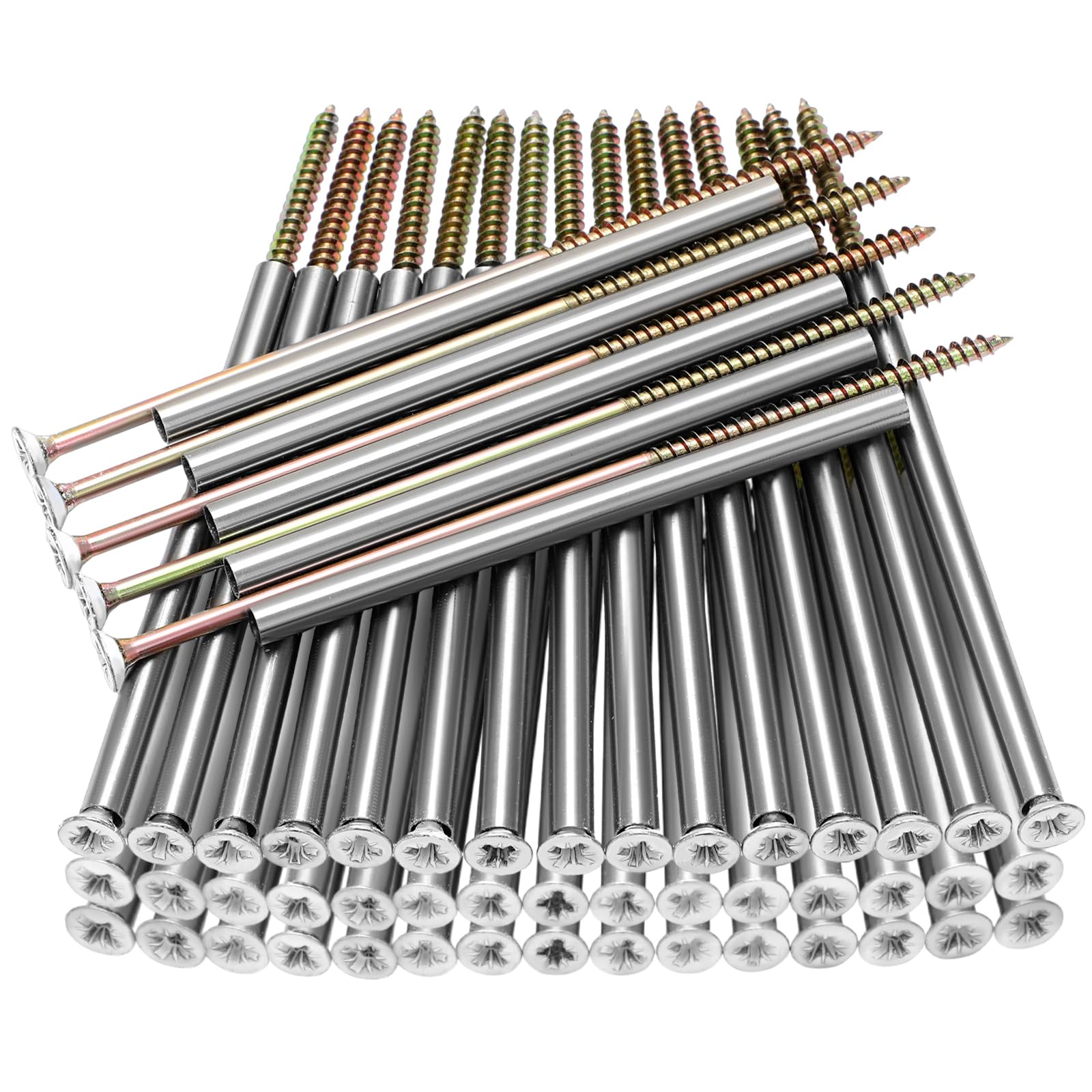 MorningRo 50 Pcs 7'' Gutter Screws with Metal Ferrule Durable Gutter Nails and Spikes Easy-to-Install Secure Gutter Fasteners for Sagging Gutters and Maintenance (White)