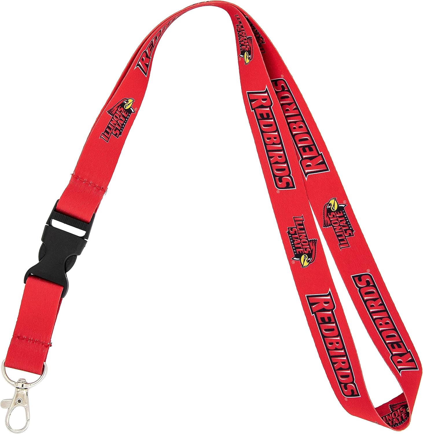 Desert Cactus Illinois State University Lanyard Redbirds ISU Car Keys ID Badge Holder Keychain Detachable Breakaway Snap Buckle (Red)