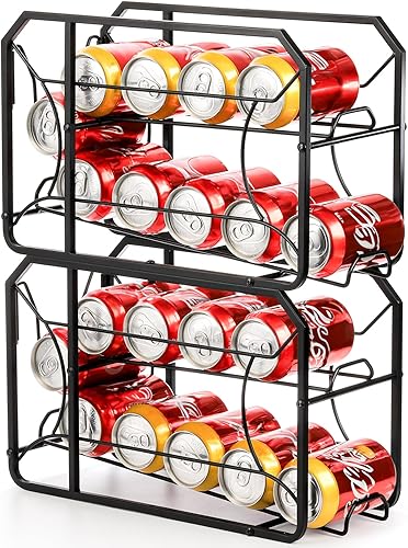 ZENFUN Organizador de latas, organizador de latas de soda, organizador de latas de soda primero en salir, dispensador apilable de almacenamiento de