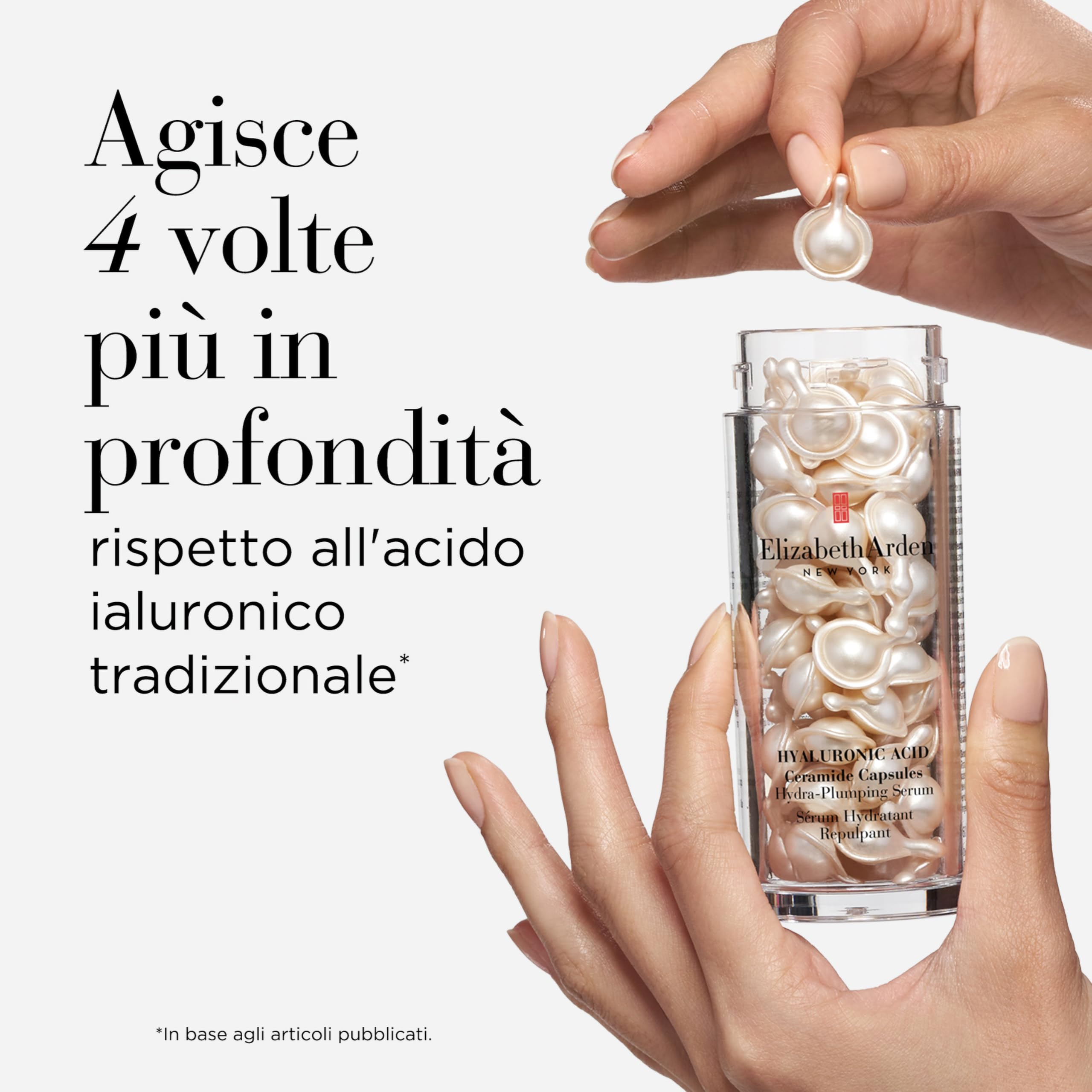 Elizabeth Arden - Ceramide Capsule, con Acido Ialuronico e Ceramide, Siero Idratante Ridensificante Anti-Età e Rassodante con Acido Ialuronico e Ceramidi, Dose Singola, Texture Leggera - 60 Capsule